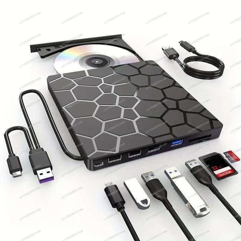 USB Type C Multifunctional External Optical Drive Blu Ray Burner With SD TF Card Reading Function