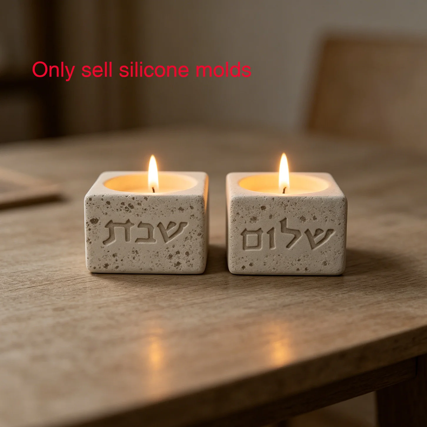 Molde de silicona para candelabro texturizado de Shabat - Molde judío para candelabro de cemento y yeso, decoración DIY para el hogar, con significado.