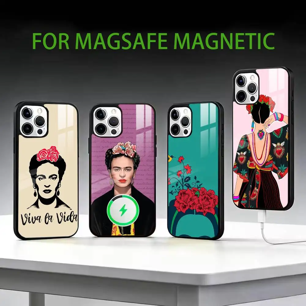 

Frida K-Kahlo-g Art Phone Case For iPhone17,16,15,14,13,12,11 Plus,Pro Max Magnetic For Magsafe Wireless Charging