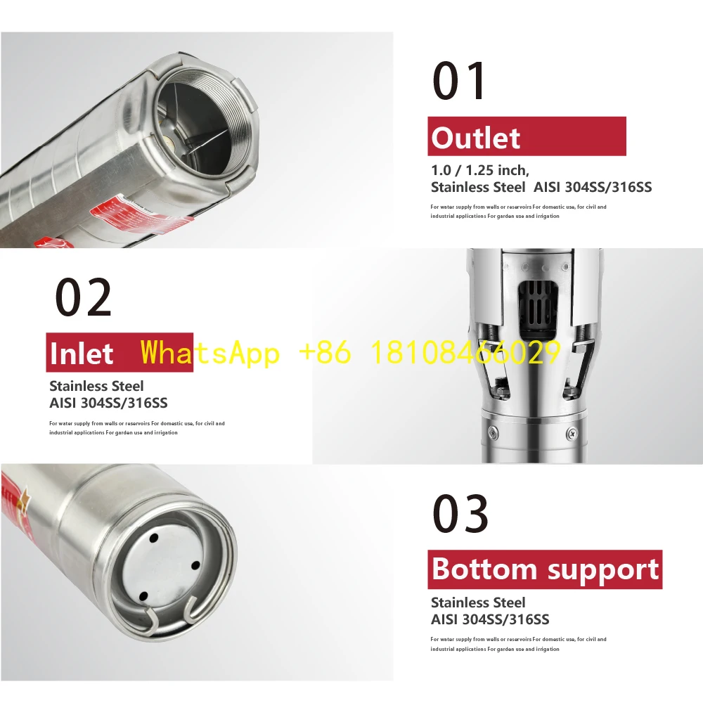 

Солнечная панель DC Солнечный погружной водяной насос постоянного тока Погружной насос ZRI 8 дюймов 8SP95 5 Водяной насос с