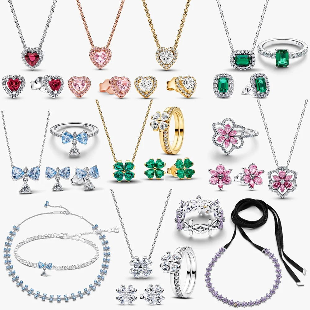 

2026 New 925 Silver Heart Shaped Sparkling Plant Lucky Bee Specimen Combination Bead Pendant DIY Exquisite Charm Jewelry Gift