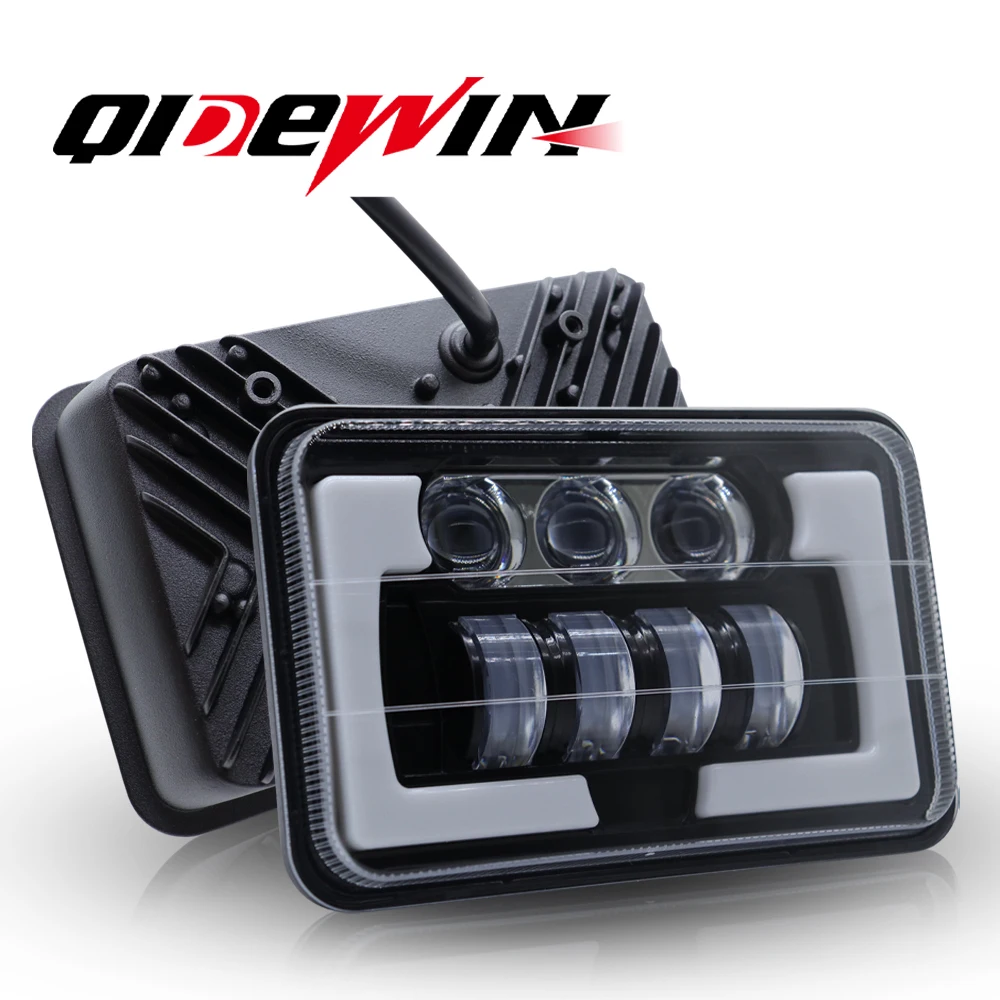 5.75 Inch LED Headlight Square Hi-Lo Beam Halo For Jeep Cherokee XJ Wrangler YJ Off-road Truck Motorcycle LED Headlight ﻿