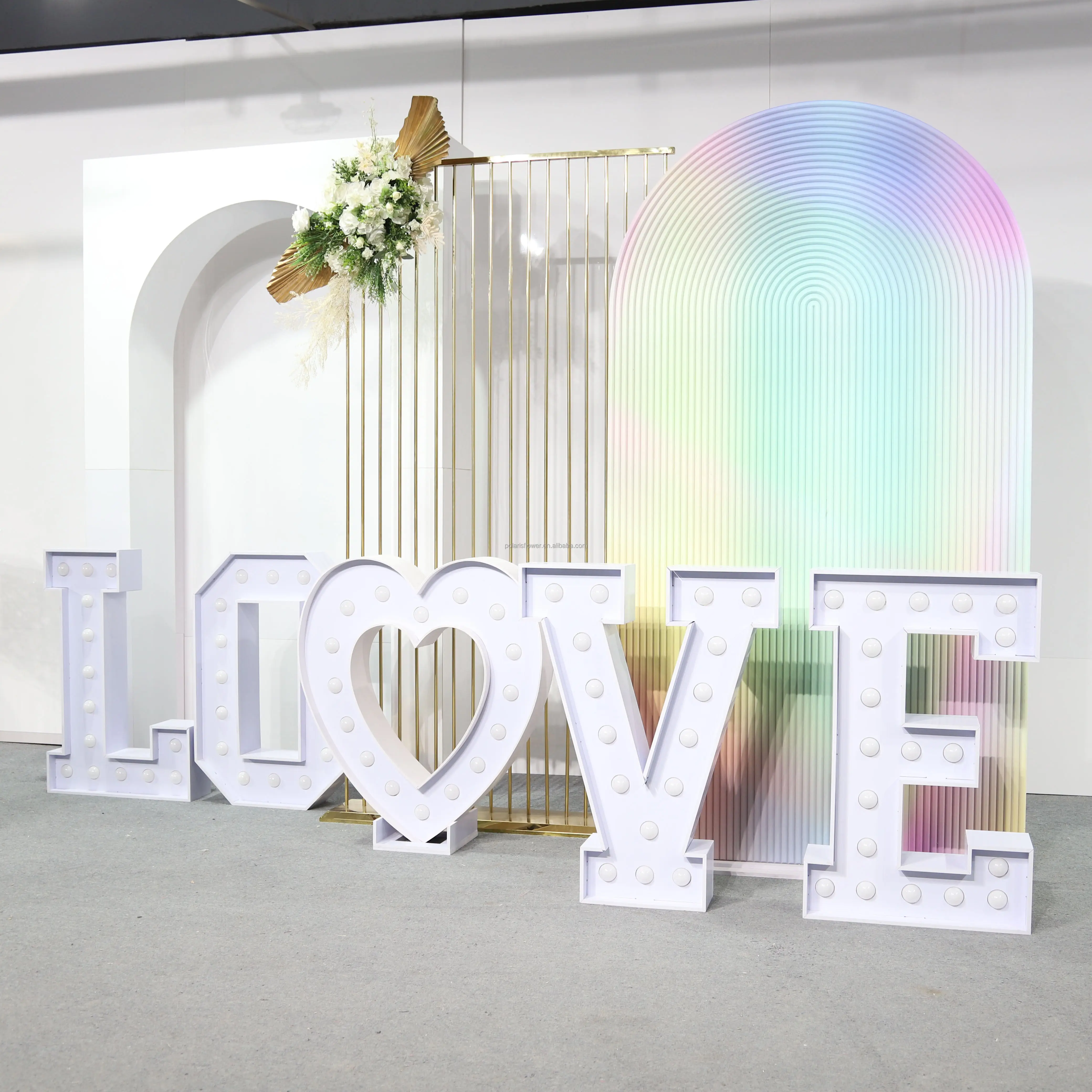 Illuminated LOVE White PVC Character Letter Stand for Restaurant Event Party Wedding Decorations