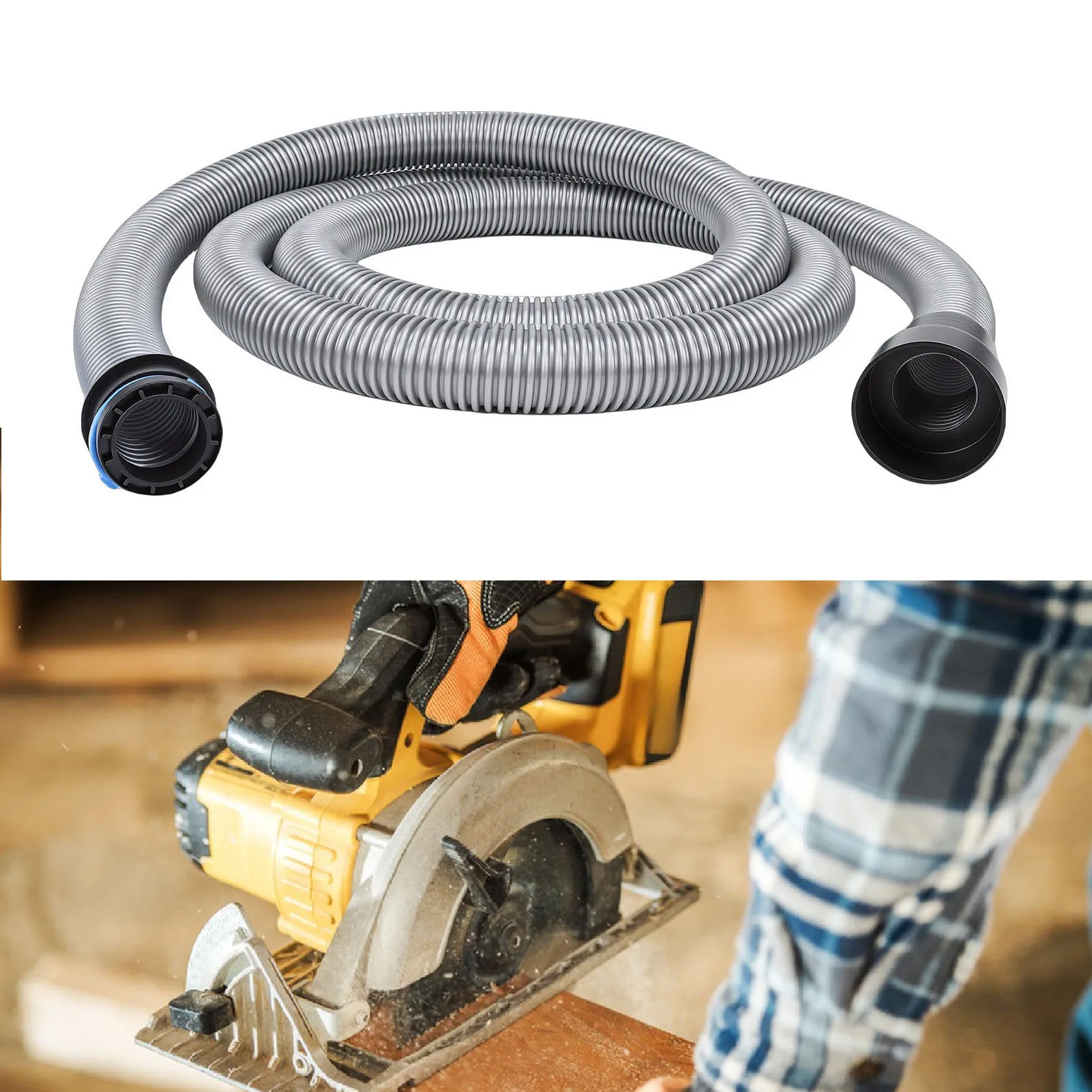 Dust Collection Hose with Adapter Dust Collection Hose Kit 1-1/4inx10ft Vacuum Hose with 6 Adapters for Power Tools and Sanders