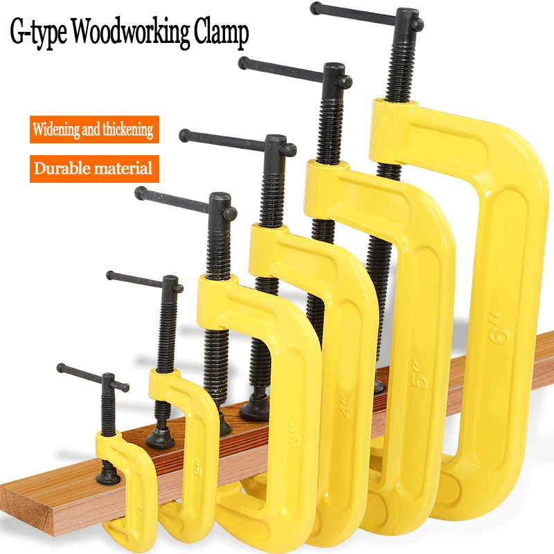 1pcs Woodworking Clamp G-type Clamp Heavy duty Thickened Adjustable Tool Woodworking Black Quickly Trigger Woodworking Clamp  ﻿