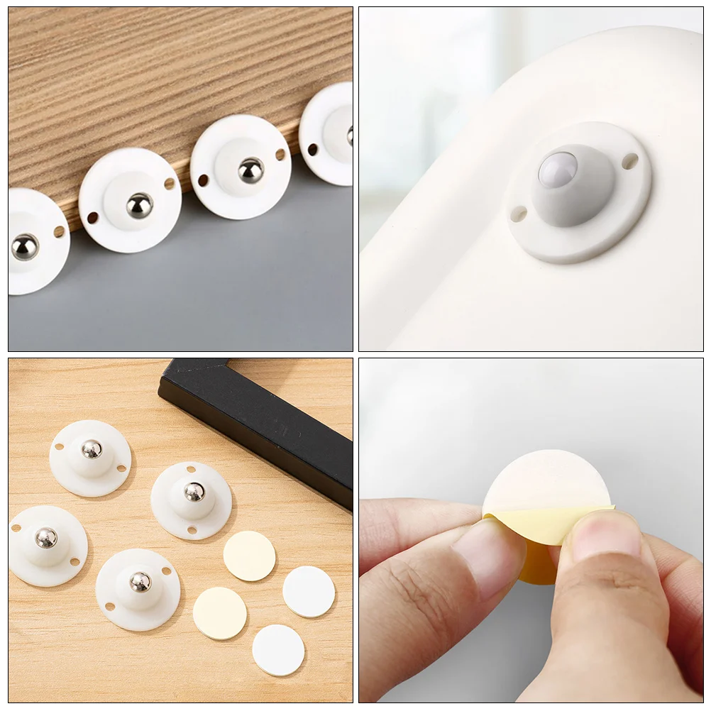8 Pcs Paste The Universal Pulley Swivel Casters Mini Fixed Wheels Flowerpot Storage Case Adhesive