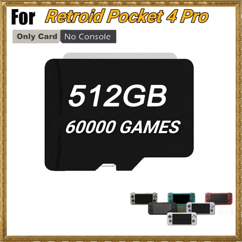 

Retroid Pocket 4 Pro TF Card for Rp4+ Popular Classic Retro Game PS2 PSP 3DS Android Portable Handheld Video Game 512G Sd Card