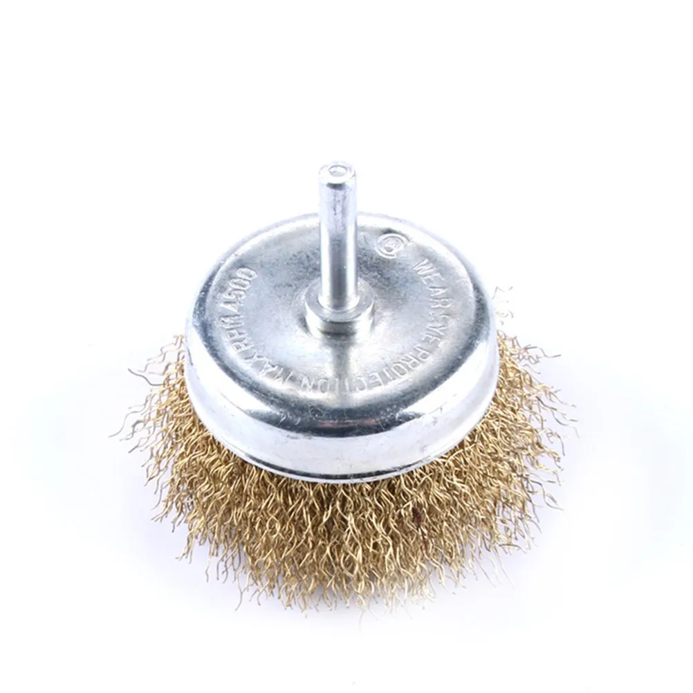 Wire Cup Brush Crimped Steel Bristles Heavy Duty Steel Wire Brush Drill Rust Removal Deburring Engine Cleaning