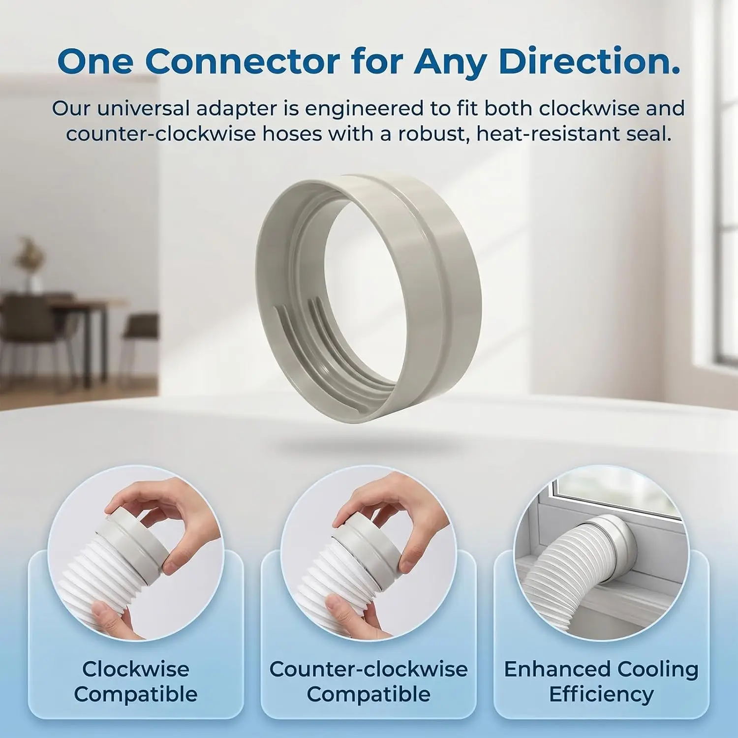 Portable Connector Exhaust Hose Adapter Extension Pipe Coupler Mobile Ac Duct