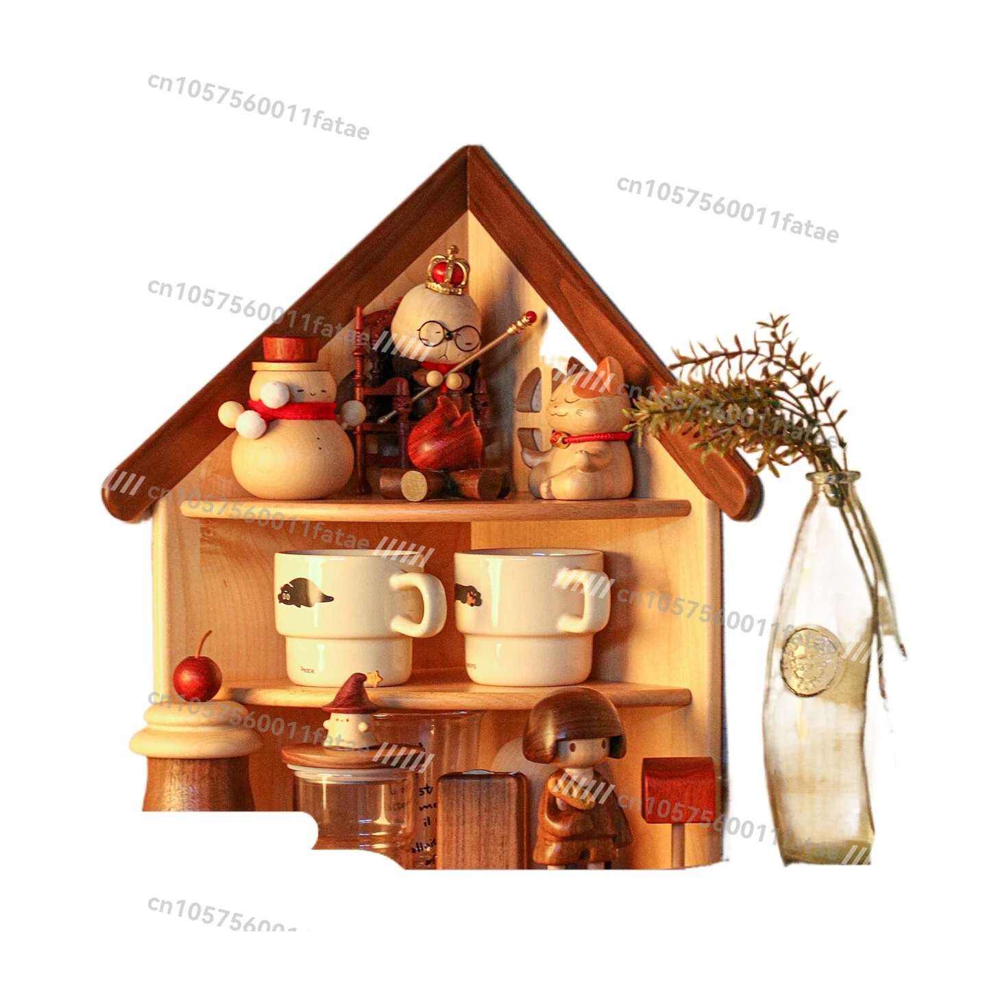 

Desktop Corner Rack, Cup Storage Figure, Cosmetics, Solid Wood Multi-layer Storage Rack, Finishing Rack