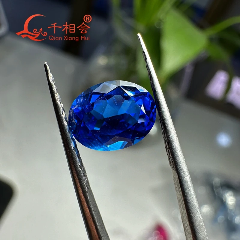 2.36ct 7x9mm Oval Shape Artificial Cobalt Spinel Gem Stone Blue Natural Cut Cushion for Jewelry Making