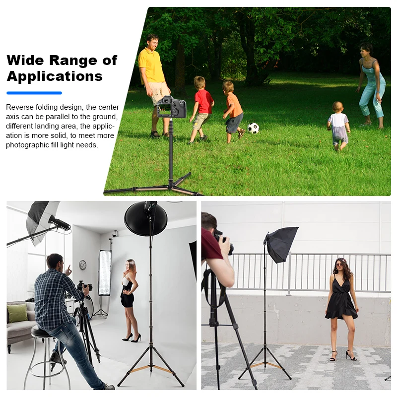 Soonpho Stainless Steel 2.7M Tripods LS-255C 285C Light Stand Tripod for Godox Photo Studio Softbox Video Flash Umbrellas DSLR