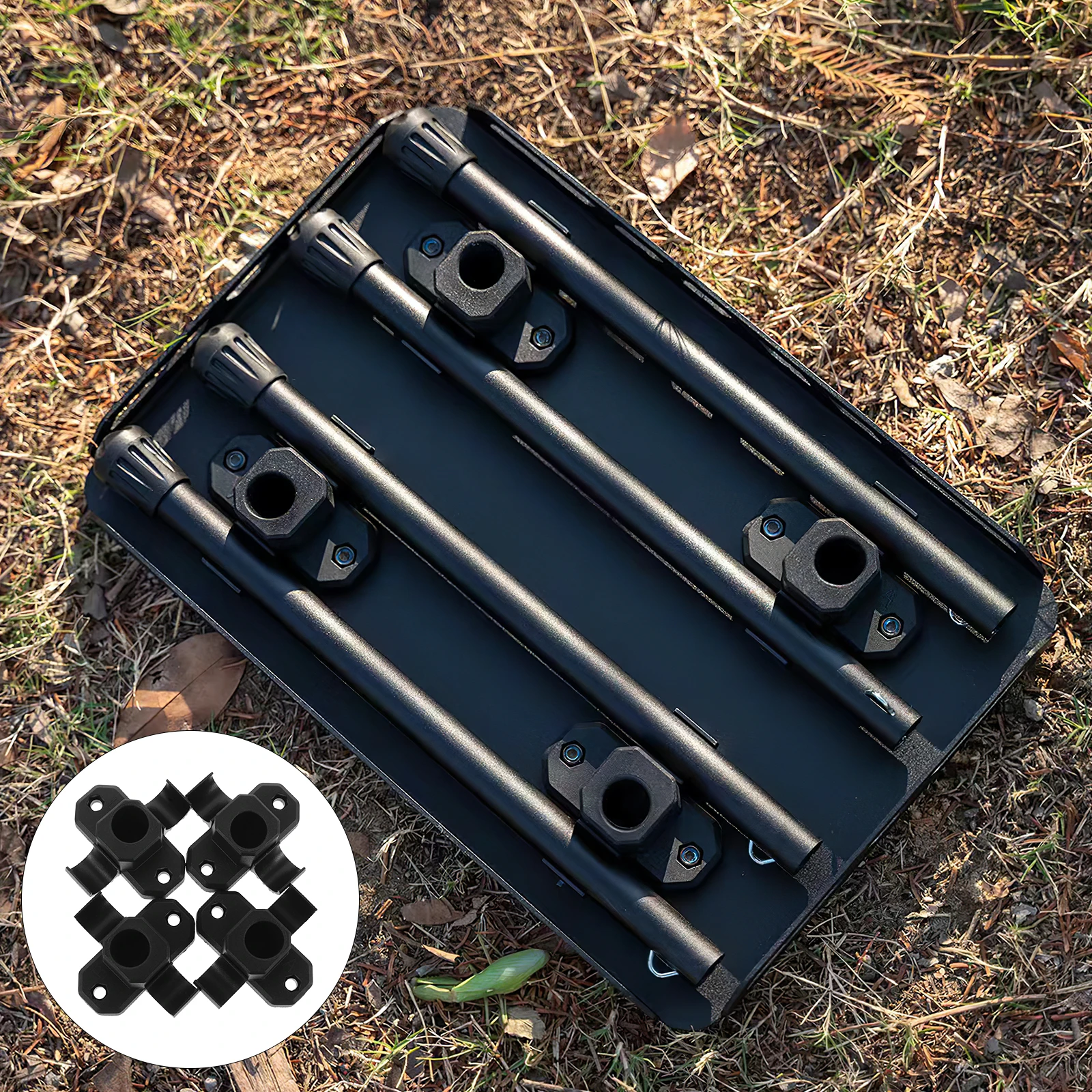 

4pcs Furniture Leg Mounting Connectors For Table Chair Camping Stool Foldable Seat Repair Fixing Hardware Accessories Outdoor