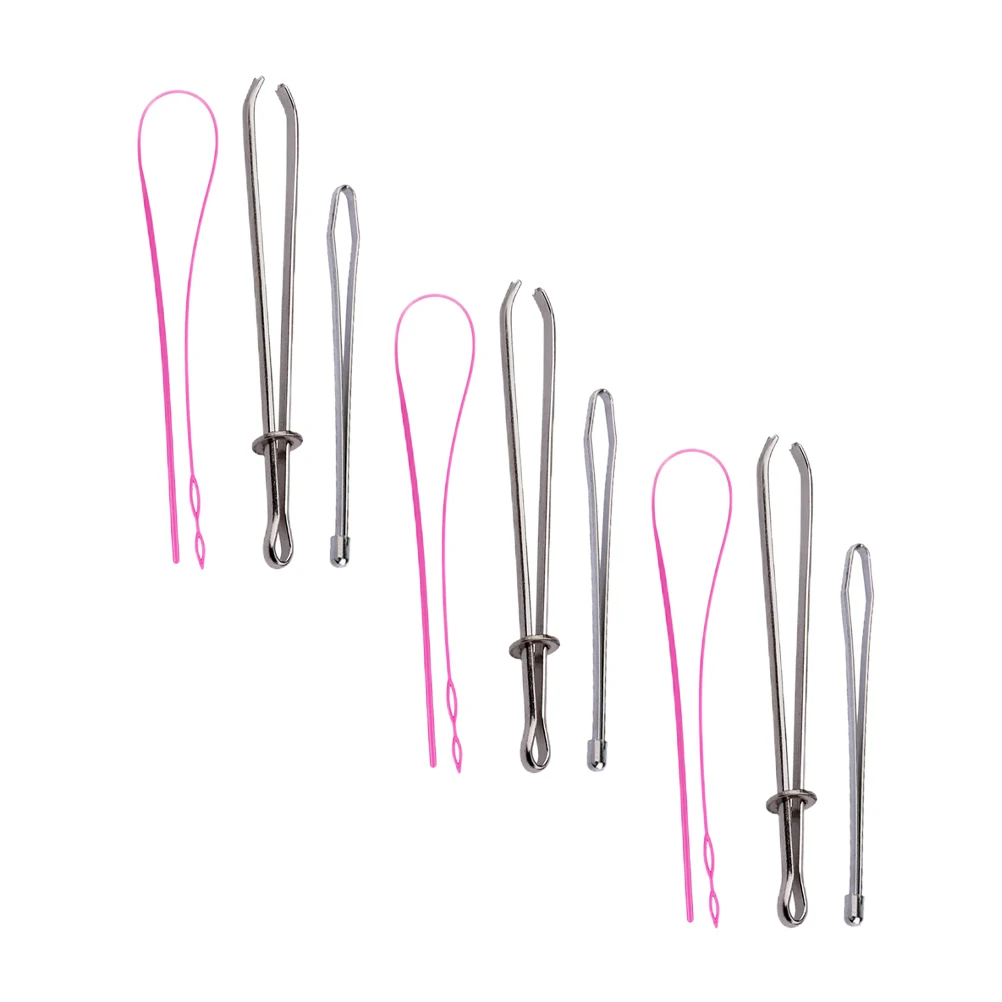

9 pcs Drawstring Threader Set Plastic Metal Threading Tools for Pants Proper Size Home Sewing Auxiliary Storage Cloth