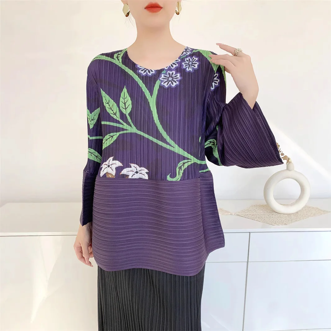 miyake-plisse-design-original-sens-du-haut-2025-printemps-et-ete-nouveaux-hauts-imprimes-confortable-decontracte-t-shirt-ample