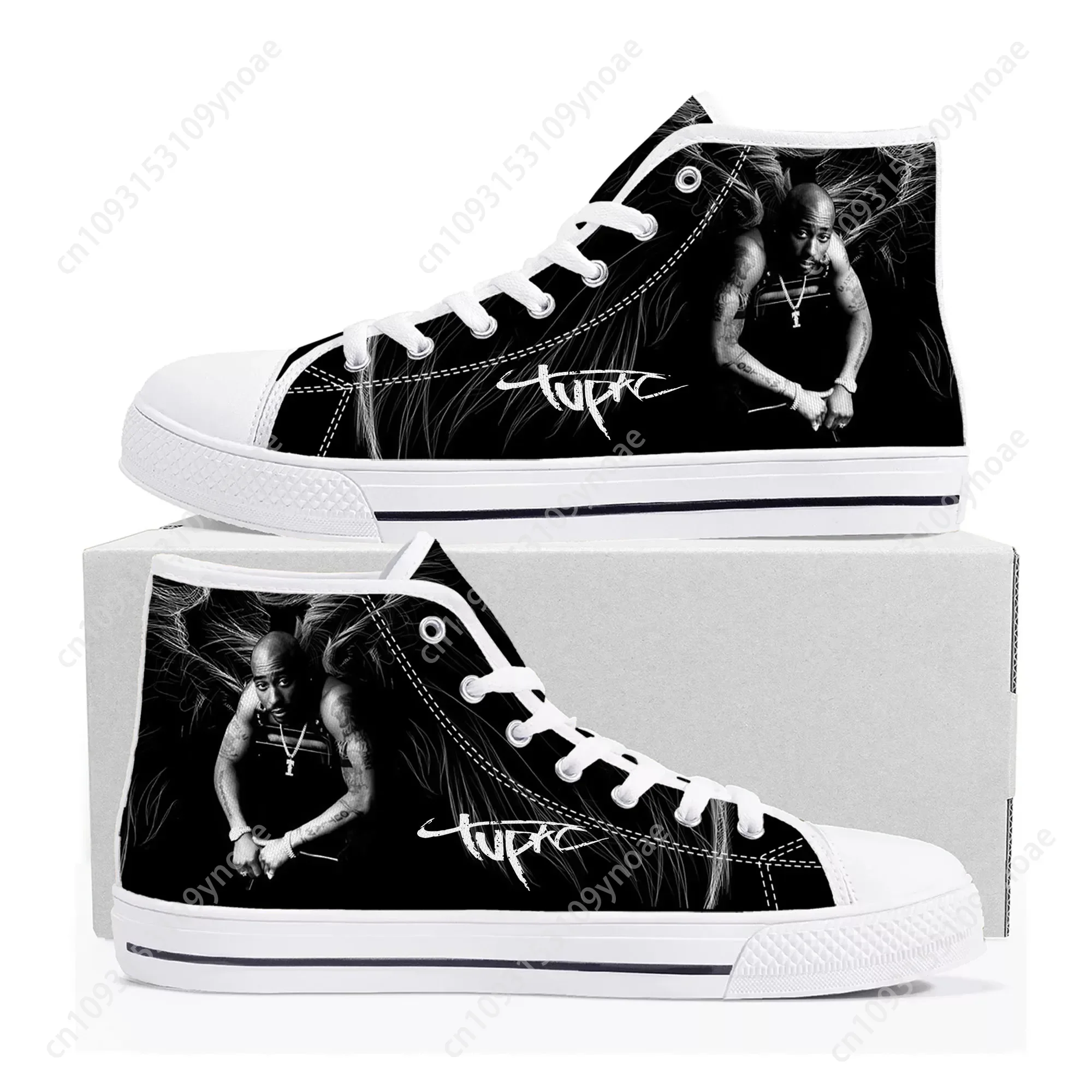 

Rap 2Pac Tupac High Top High Quality Sneakers Mens Womens Teenager Canvas Sneaker All Eyez on Me Casual Couple Shoes Custom Shoe