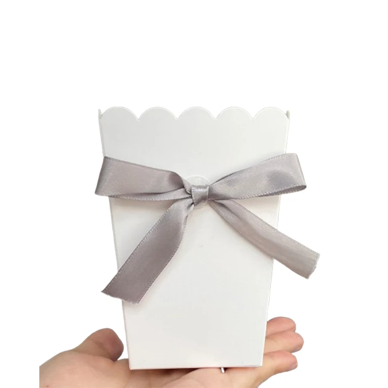 24 Pcs Bow Paper Popcorn Boxes with Bow Pop Favors Box Baby Shower Party Treat Favors Table Supplies Wedding Decoration - Image 3