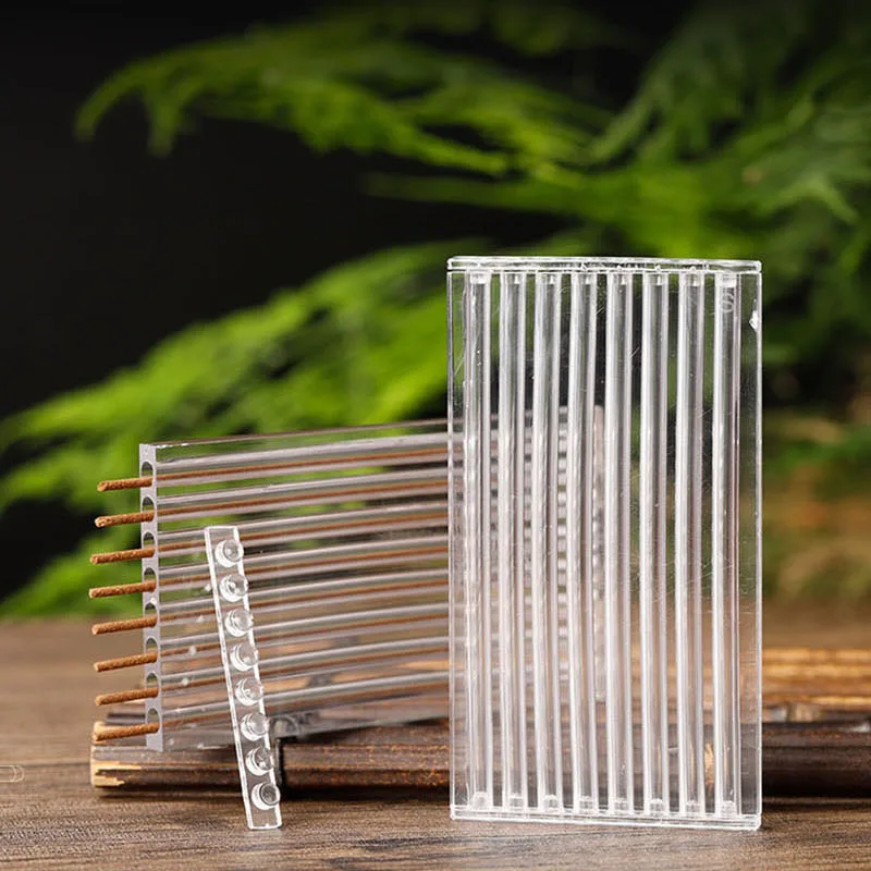 20pcs Acrylic Incense Tube 8 Holes Clear Incense Stick Container Sample Portable Carrying Pipe Storage Box Organization