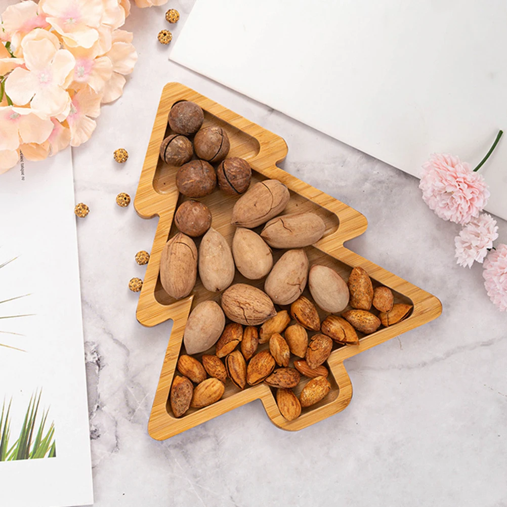 

Bamboo Jewelry Tray Nordic Tree Shaped Snack ganizer Pink Khaki Dried Fruits Storage Display Box for Bracelets Brooches