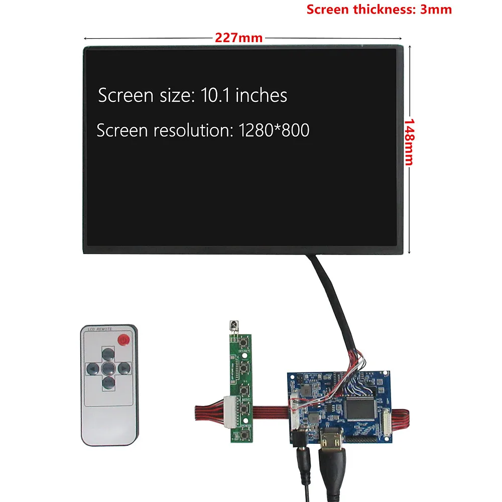 10.1 Inch IPS LCD Display Screen Driver Control Board HDMI-Compatible Digitizer Touchscreen Monitor Kit For Raspberry/Orange Pi