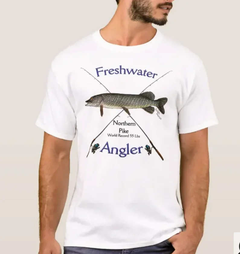 

Northern Pike Freshwater Fishing Fisherman Angler Gift T-Shirt. Summer Cotton Short Sleeve O-Neck Mens T Shirt New S-3XL