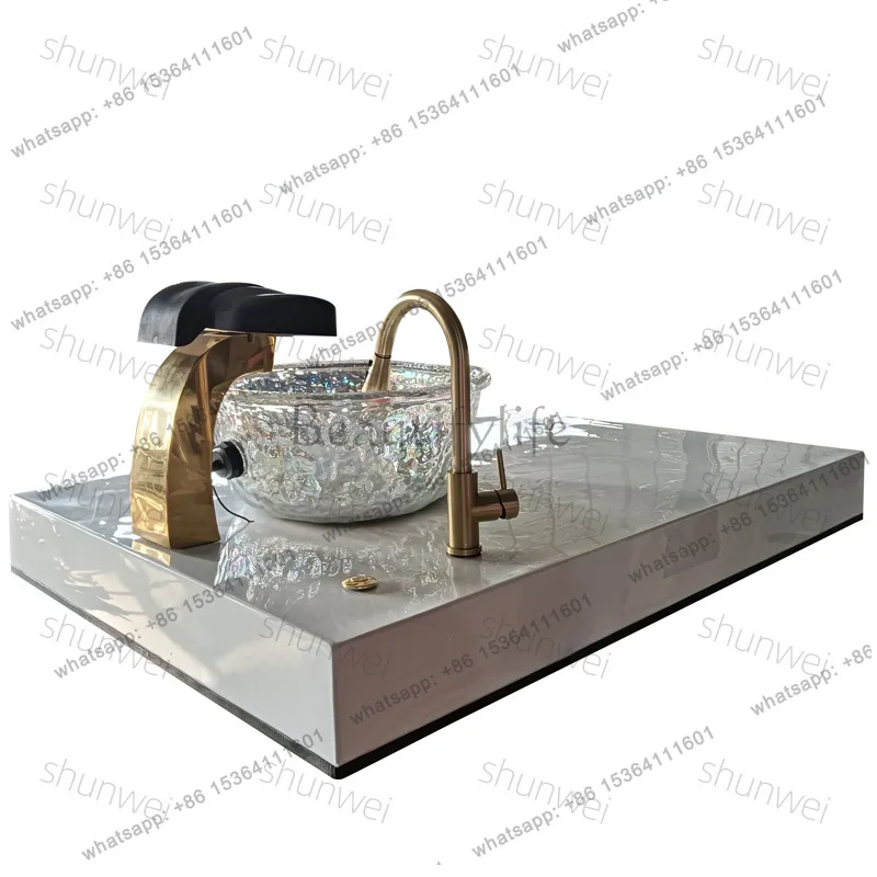 Factory Direct Sales Nail Art Sofa Base SPA Foot Chair Foot Pool Glass Foot Bath Basin