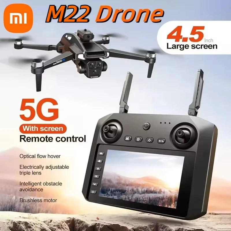 Xiaomi M22 Profesional Drone 5g Brushless 4k Dual Camera With Screen Obstacle Avoidance Aerial Photography Foldable Quadcopte