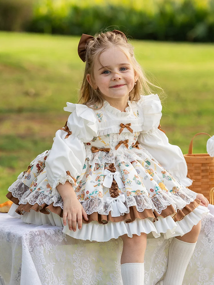 Summer girls' sweet princess dress, children's ruffled lace tulle skirt, girl's birthday party dress, girl's performance dress
