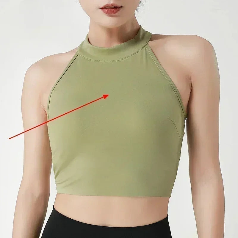 Ao Yoga BH Sport BH Fitness Laufen Anti-Seismic Wear ärmellose Yoga Kleidung Schönheit zurück integrierte Brust polster Weste Top