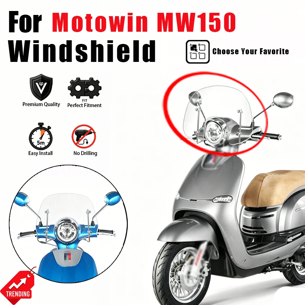 

Heightened Front Windshield Windscreen Wind Deflector Modified Accessories for Motowin MW150