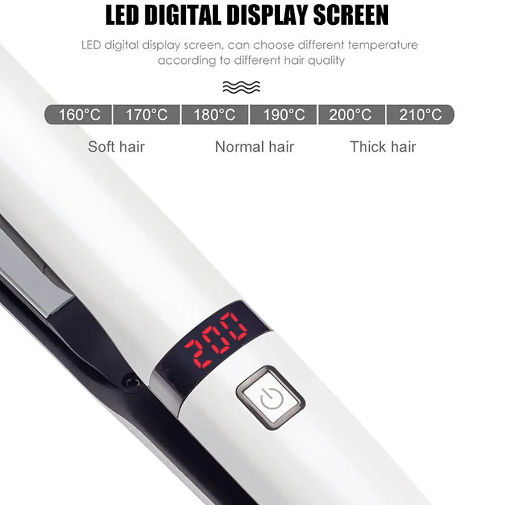1-дюймовый профессиональный выпрямитель для волос с генератором отрицательных ионов, керамическое покрытие, светодиодный макс. 210 ℃ /410 ℉   Плоский утюг PTC Отопление
