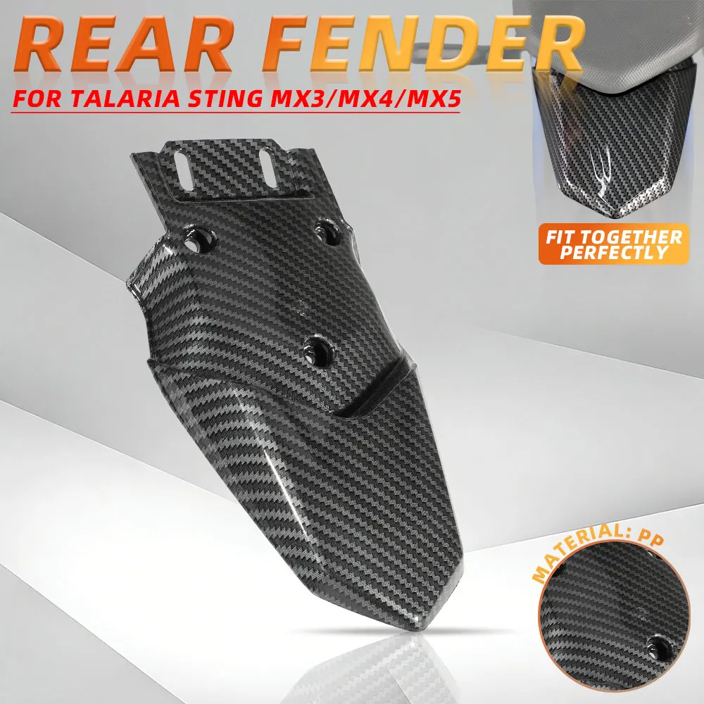 Carbon Fiber Rear Fender Cover Wheel Protector Rear Mudguard For TALARIA MX3 MX4 MX5 Plastic Dirt Bike Motorcycles Accessories