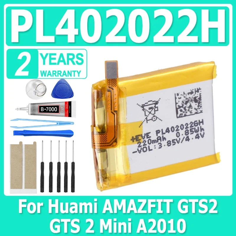 PL402022GH PL402022H Battery For Huami AMAZFIT GTS2 GTS 2 Mini A2010 Smart Watch Capacity Batteries Bateria + Tools