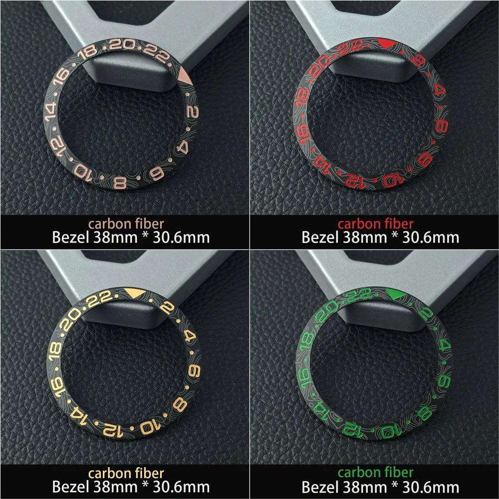 

High quality carbon fiber GMT bezel tilted 38mm * 360mm, suitable for men's accessory bezel replacement and inlay
