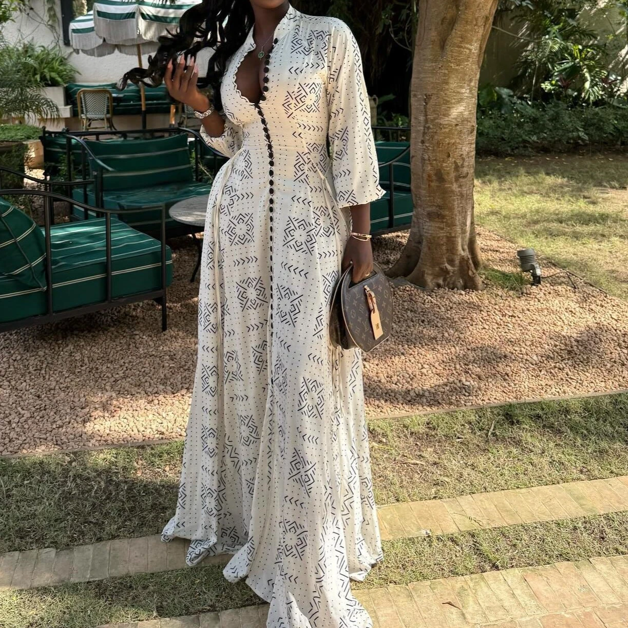 

Long Dress Women Dresses Sexy Vestidos Y2k Streetwear Stand Collar Full Sleeve Elegant Tight Waist Print Party Night Work 2026