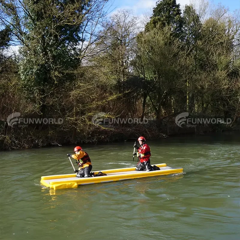 Drop Stitch Inflatable Water Rescue Sled Floating Pontoon Raft Ice Fishing Sled Float Walking Bridge