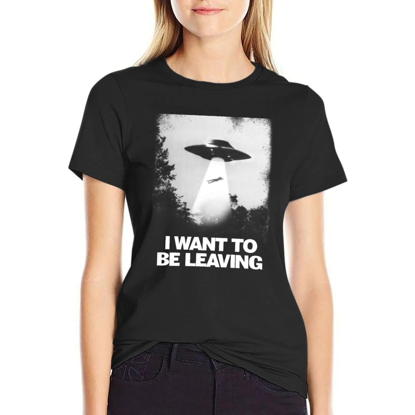 I WANT TO BE LEAVING T-Shirt kawaii clothes anime clothes cat shirts for Women