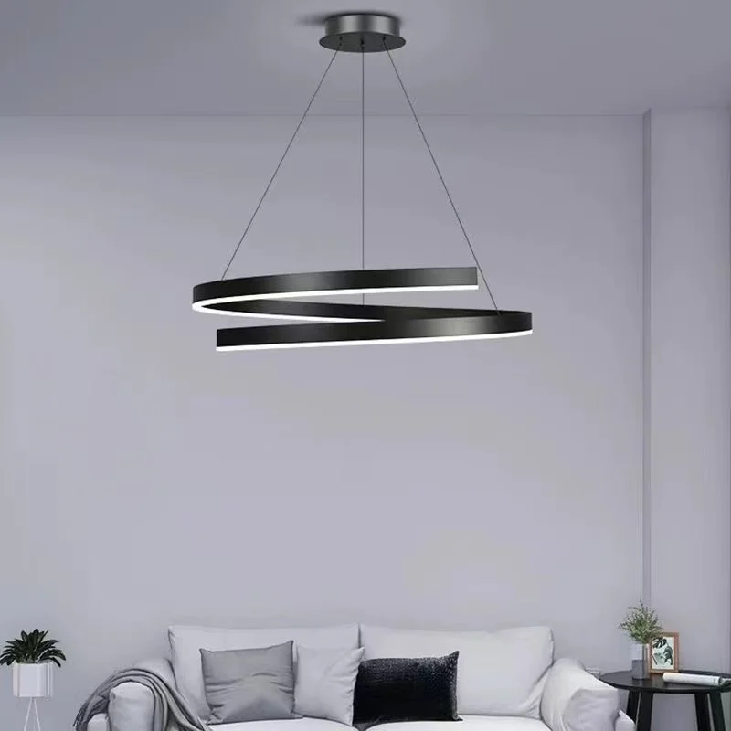 LED غرفة المعيشة الثريا الشمال ضوء الفاخرة مصباح غرفة النوم الرئيسية الحد الأدنى الرياح دائرة الثريا الراقية مطعم الثريا #3