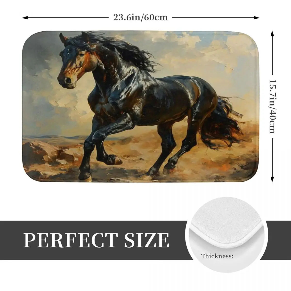 Horse Lover Anti-slip Doormat Floor Mat Dust-proo Carpet Rug for Kitchen Entrance Home Balcony Footpad Mats