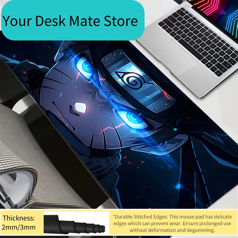 Large E-sports Mouse Pad N-Narutos Smooth Flexible Rubber Gamer Computer Keyboard For CSGO Kawaii Designed specifically Mosuepad