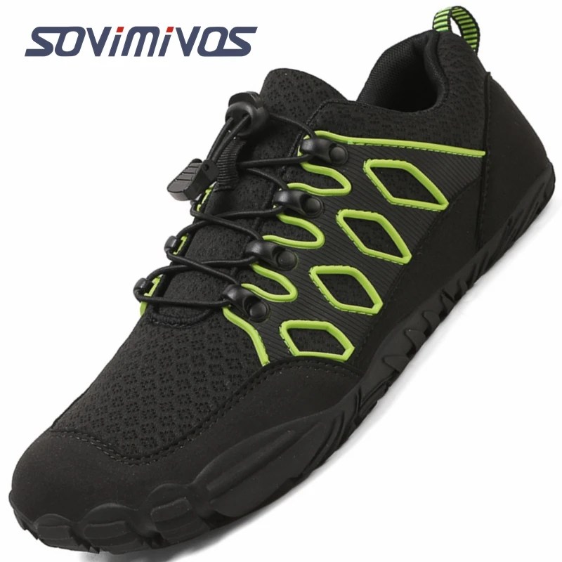 Zapatos descalzos para senderismo, calzado para hombre, calzado deportivo minimalista para correr con suela antideslizante y caja ancha para puntera