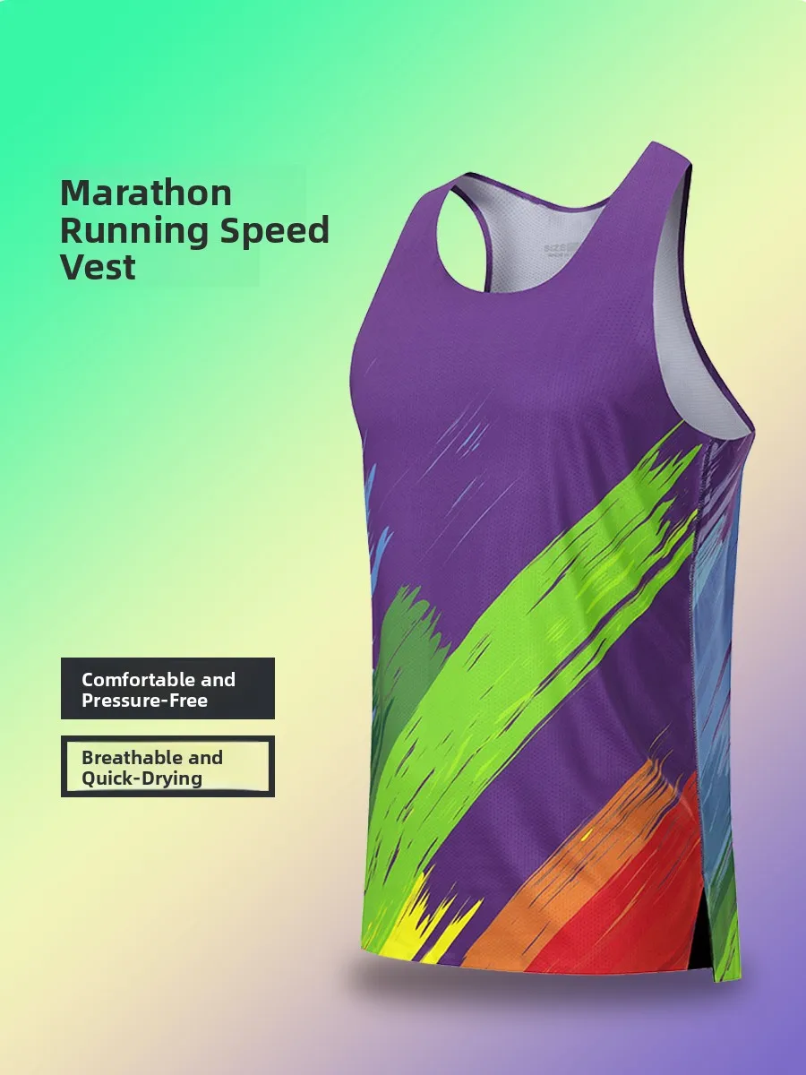 

Marathon Racing Vest Sl Pred Glue Lightweight Qui Dry Running Top Moisture ng Fitn Sports Thin Summer