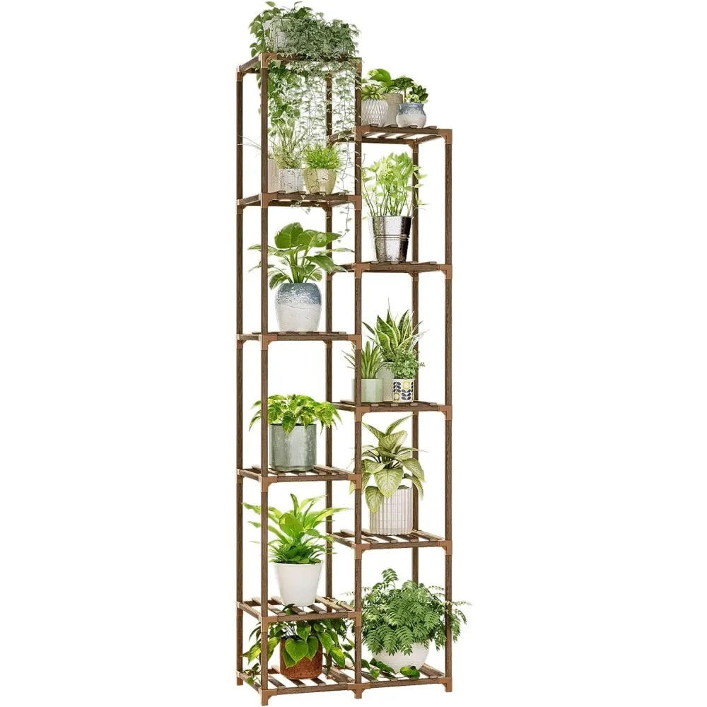 

Bamworld Plant Stand Indoor 72'' Tall Plant Shelf Outdoor Large Wood Plant Rack Corner Flower Stand Tiered Holder