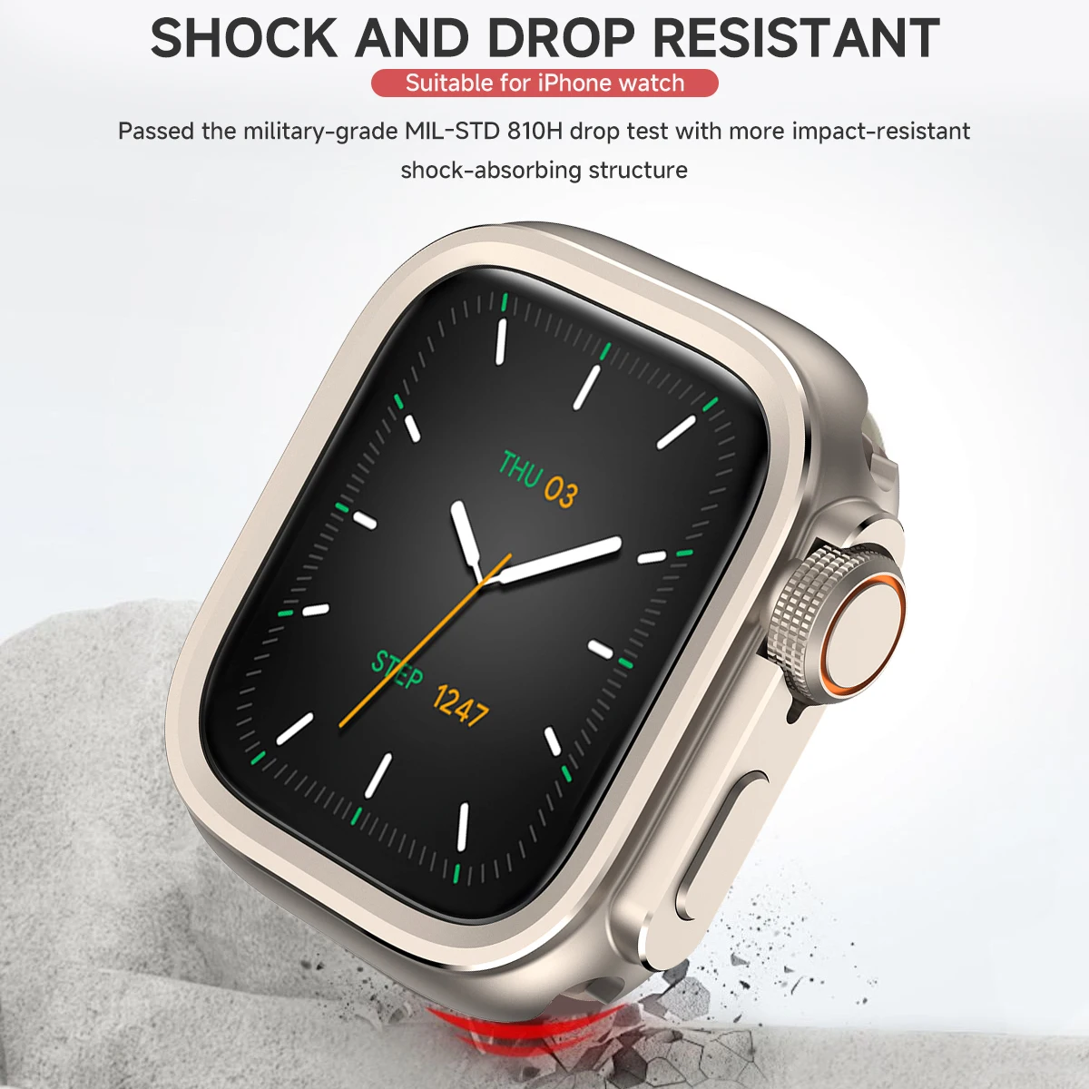 حافظة معدنية ممتصة للصدمات لساعة أبل 10 46 مللي متر غطاء إطاري حامي لسلسلة iWatch 10 9 8 7 6 5 SE تغيير إلى الترا 2 49 مللي متر تيتانيوم