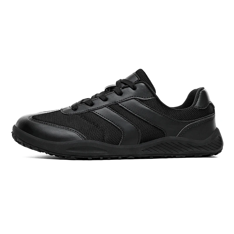 Wide Toe Box Breathable Mesh Sneakers Unisex PU Leather Spliced Rubber Sole Casual Hiking Shoes Big Size 46