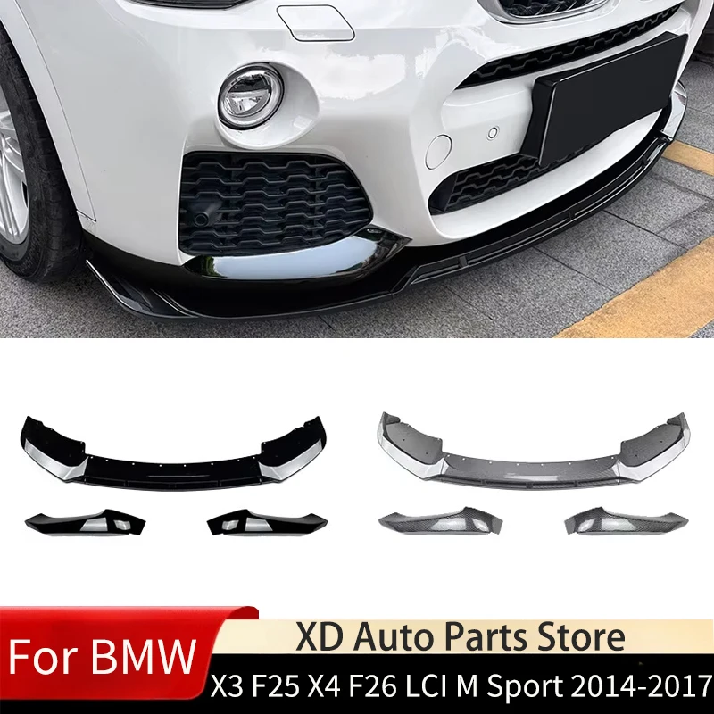 

Car Front Bumper Lip for BMW X3 F25 X4 F26 LCI M Sport 2014-2017 Front Corner Kits Spoiler Diffuser Body Kits Accessories Tuning
