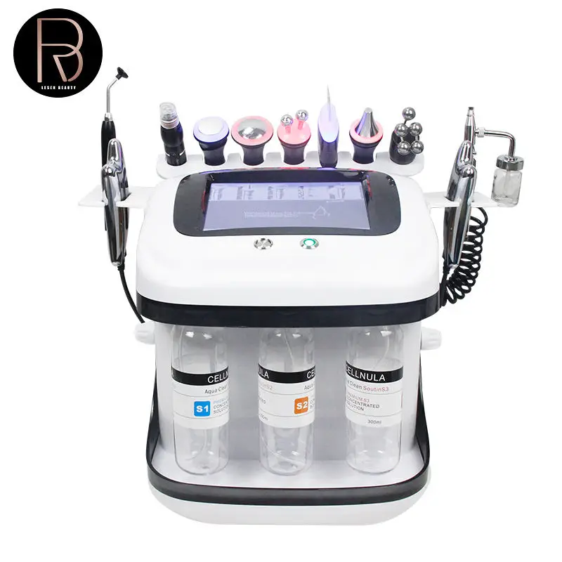 10 In 1 Beauty Machine Portable Oxygen Jet Aqua Peeling Facial Blackhead Removal Facial Cleaning Hydro Microdermabrasion Machine