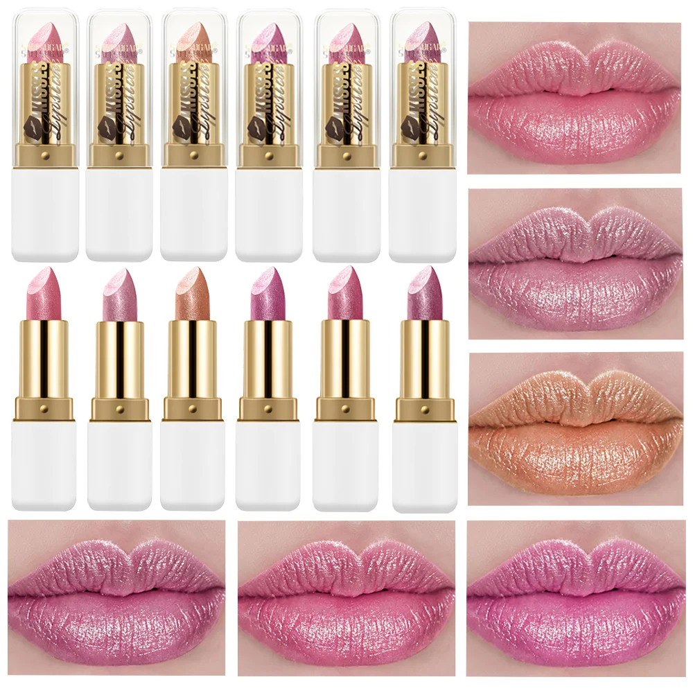 Il lucidalabbra perlato scintillante è facile da applicare, impermeabile, non appiccicoso, duraturo e lucido