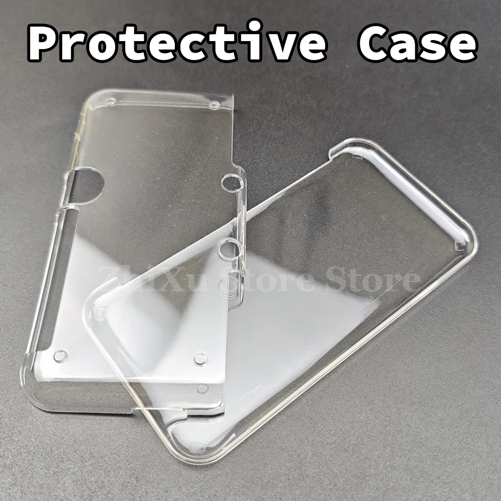 Clear Crystal Protective Case For New 2DS XL LL Plastic Hard Shell Skin Case Cover With Top Bottom Screen Film Set W/ Touch Pen