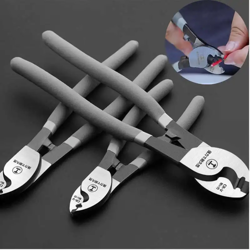 Electrical Wire Strippers Multifunction 6/8/10inch Steel Cable Cutter CR-V Cutting Tool Cable Shear Pliers Hand Tools